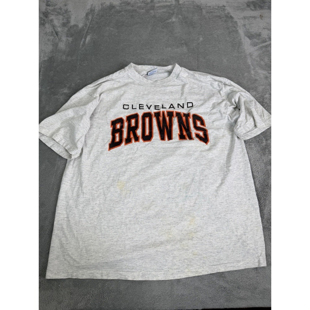 Vintage 90s Cleveland Browns NFL Short Sleeve T Shirt Men's Size XL Gray